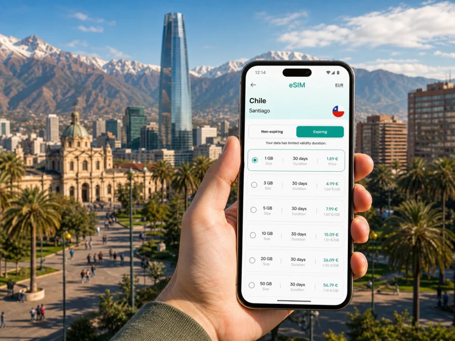 Santiago eSIM for Mobile Internet in Chile