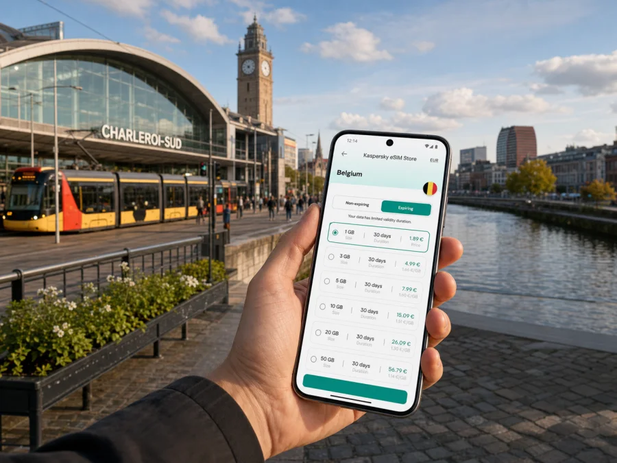Charleroi eSIM for Mobile Internet in Belgium