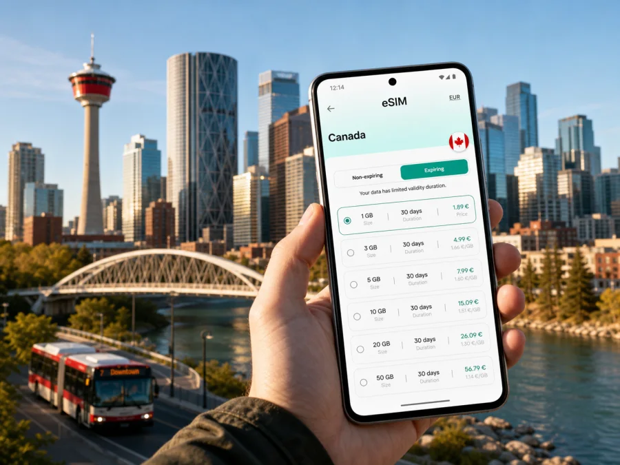 Calgary eSIM for Mobile Internet