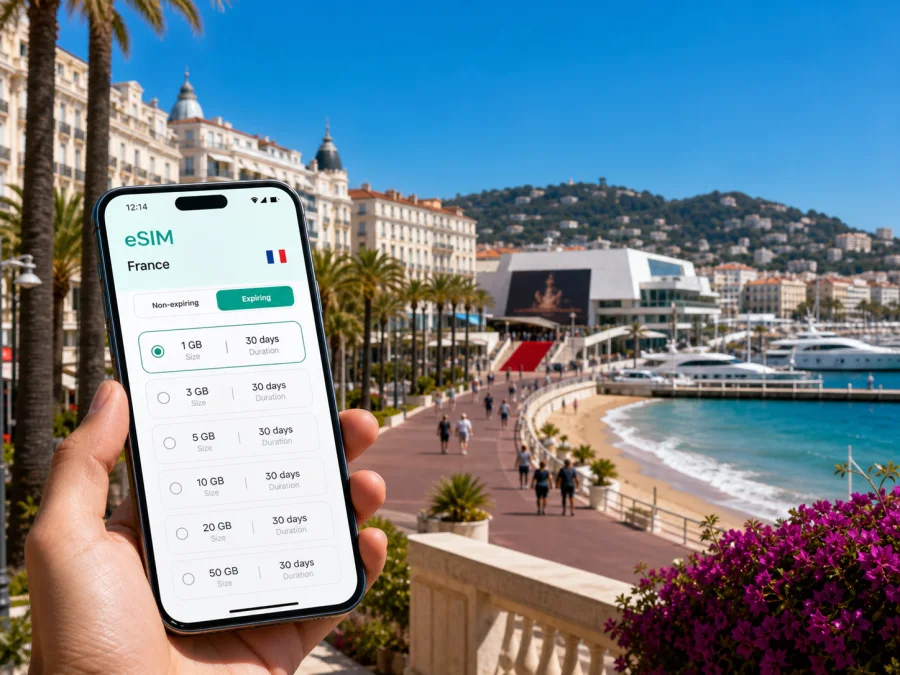 Cannes eSIM for mobile internet in France