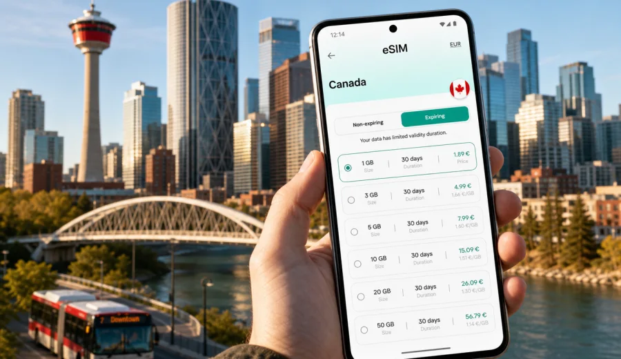 Calgary eSIM for Mobile Internet
