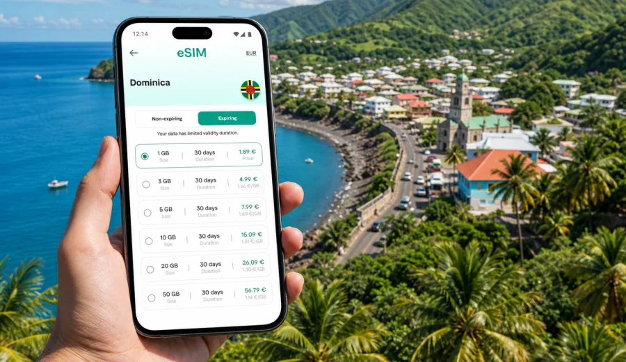 Salisbury eSIM: mobile internet in Dominica