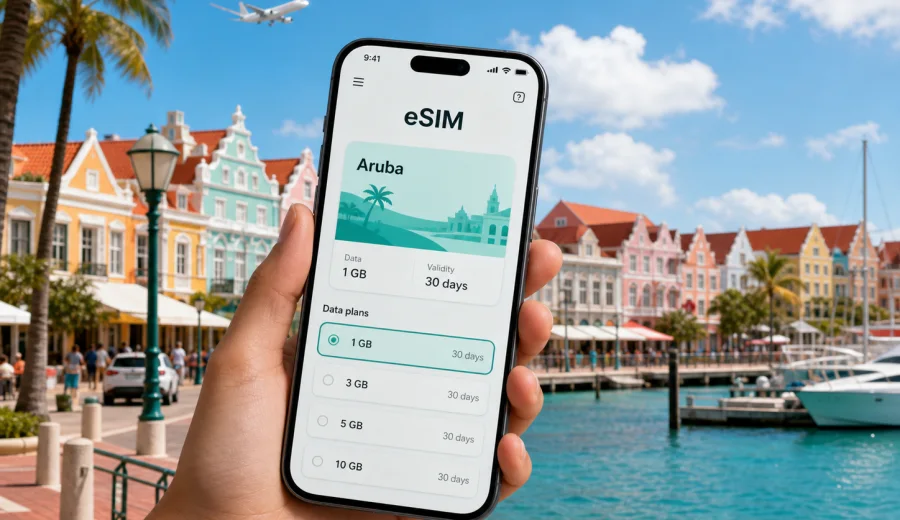 Oranjestad eSIM for Mobile Internet in Aruba
