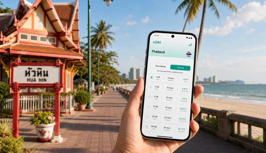 Hua Hin eSIM for Mobile Internet in Thailand