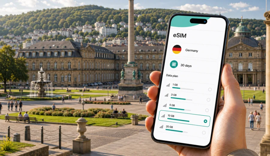 Stuttgart eSIM for Mobile Internet in Germany