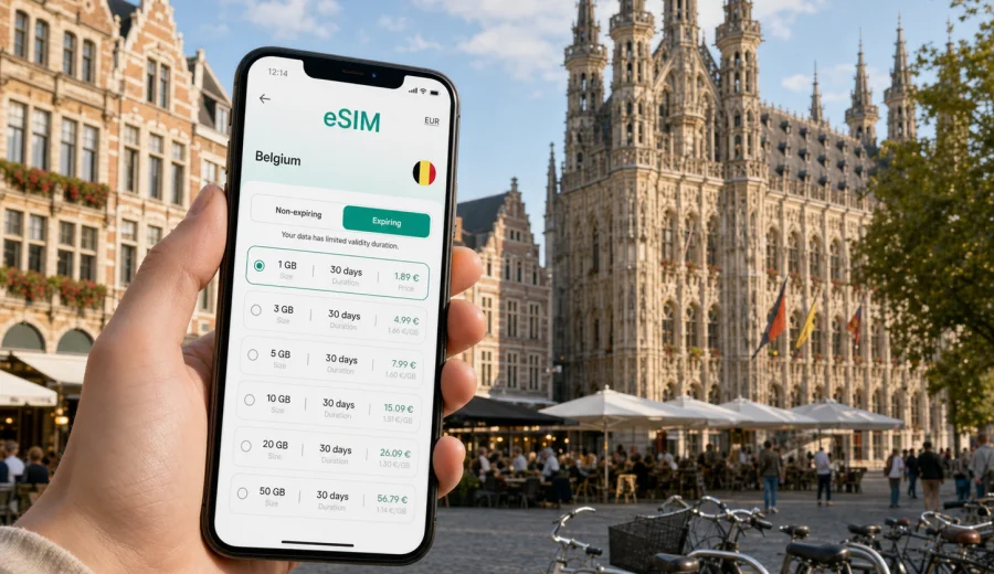 Leuven eSIM for mobile internet in Belgium