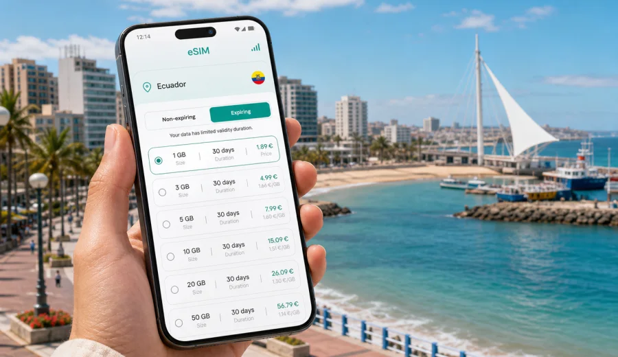 Manta eSIM for mobile internet in Ecuador