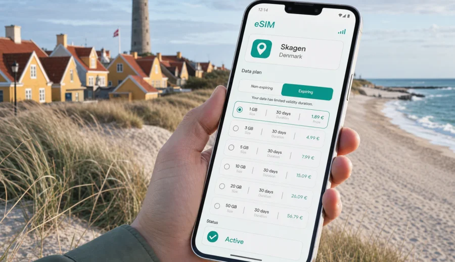 Skagen eSIM for Mobile Internet in Denmark
