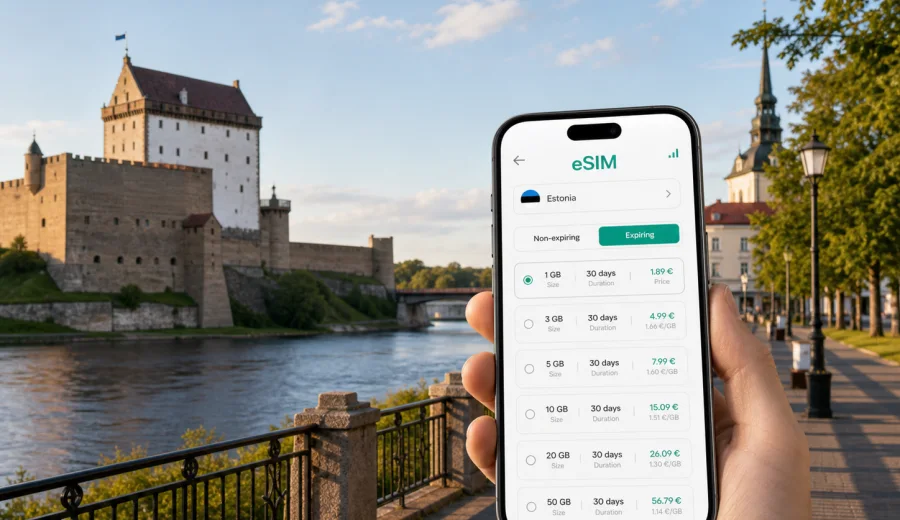 Narva eSIM: Mobile Internet for Estonia Travel