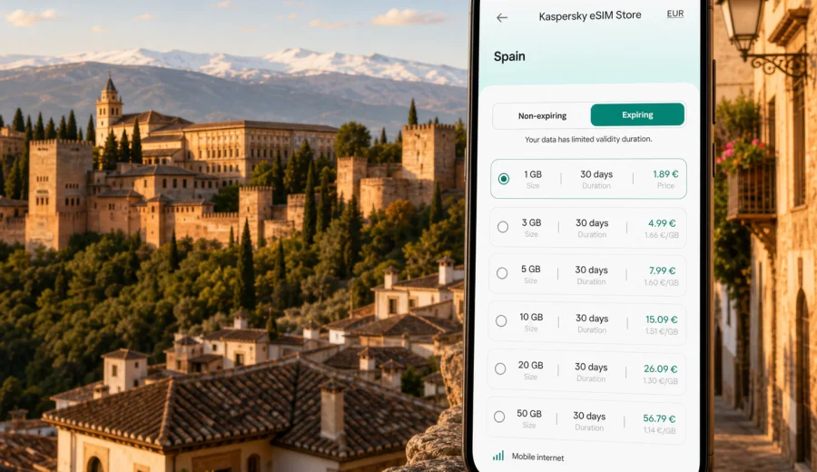Granada eSIM for Mobile Internet in Spain