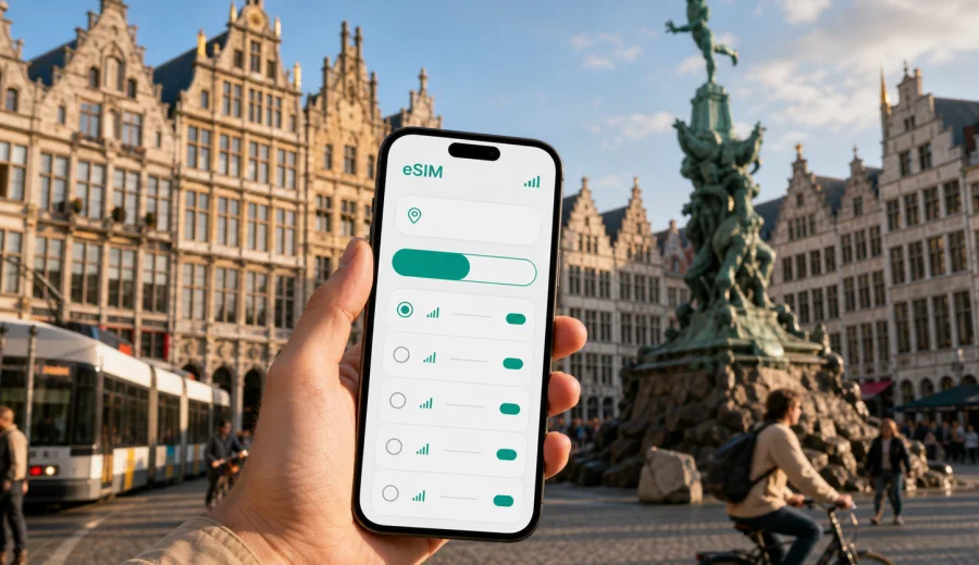 Antwerp eSIM for Mobile Internet in Belgium