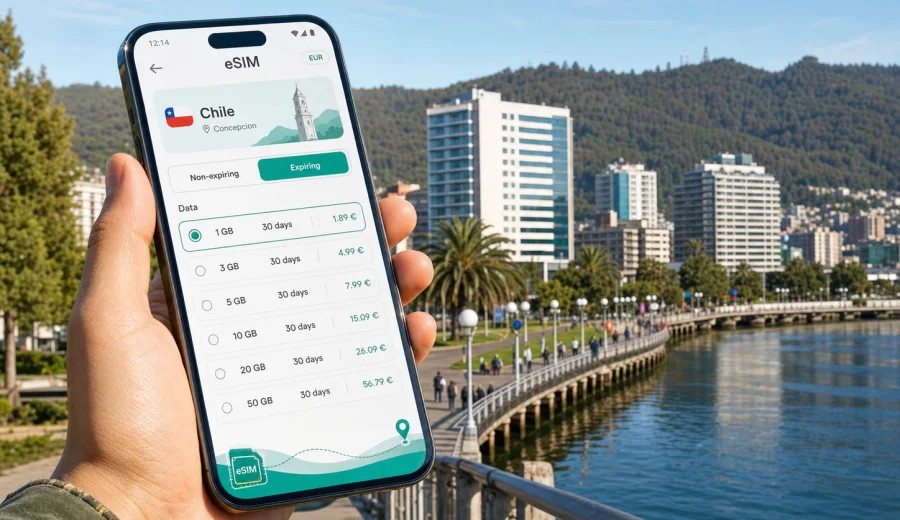 Concepcion eSIM for Mobile Internet in Chile