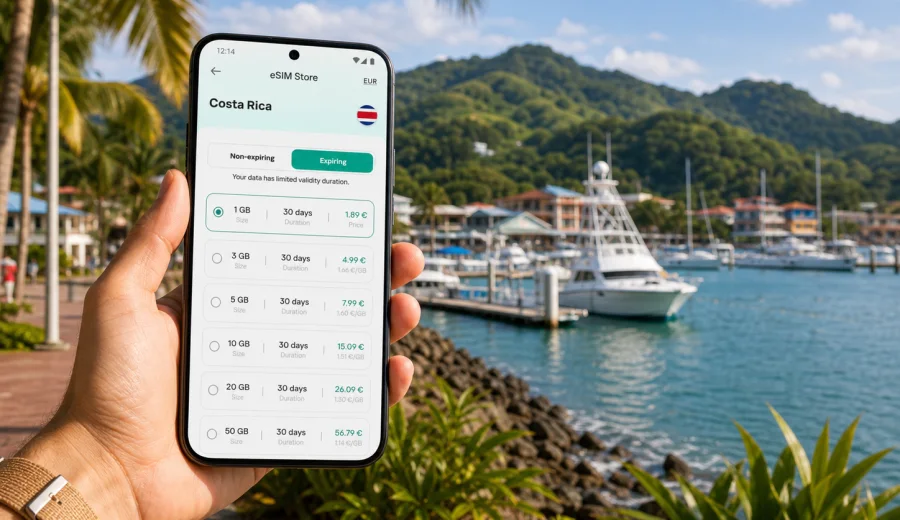 Quepos eSIM: Mobile Internet for Your Trip