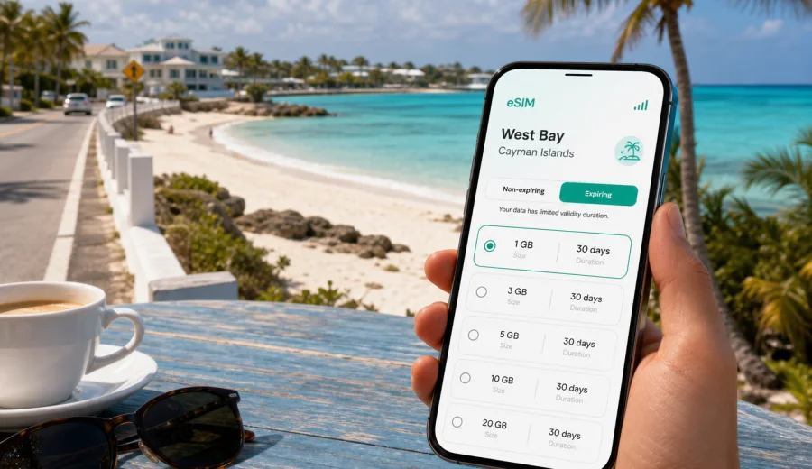 West Bay eSIM for Cayman Islands Travel