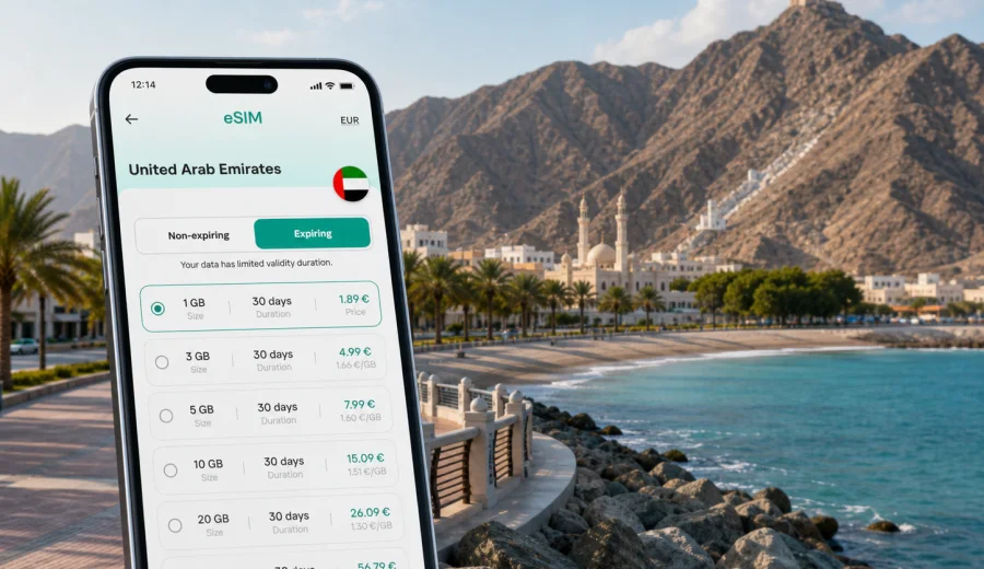 Khor Fakkan eSIM for Mobile Internet