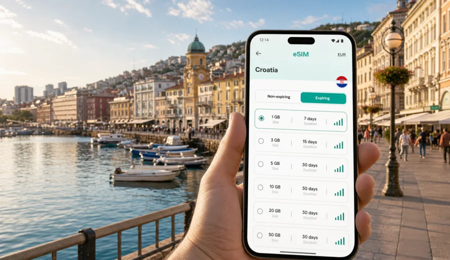 Rijeka eSIM: Mobile Internet for Croatia Travel