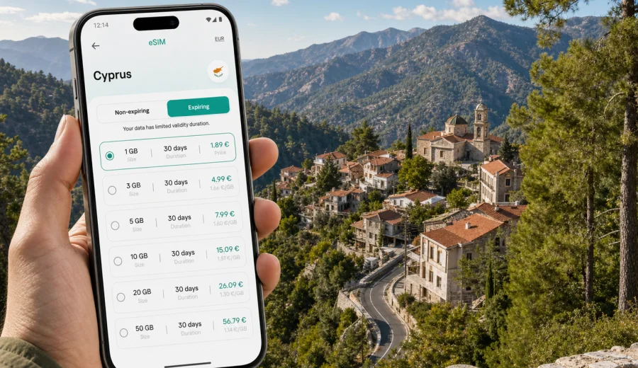 Troodos eSIM: mobile internet for Cyprus trips