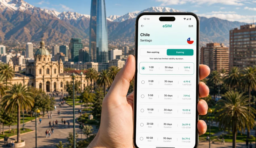 Santiago eSIM for Mobile Internet in Chile