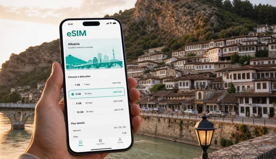 Berat eSIM: mobile internet in Albania
