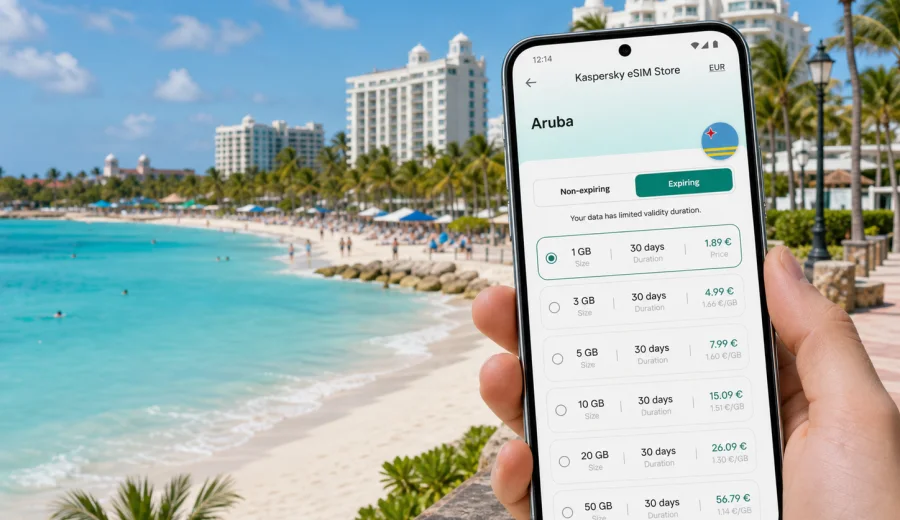Palm Beach eSIM for Aruba Travel