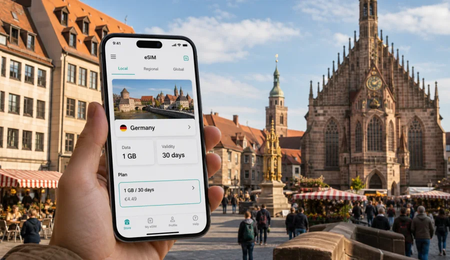 Nuremberg eSIM for mobile internet