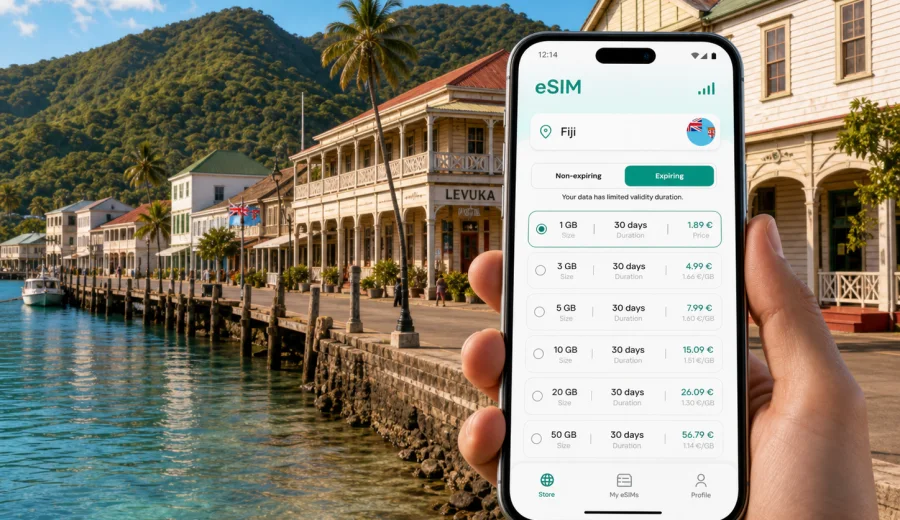 Levuka eSIM: Mobile Internet for Fiji Travel