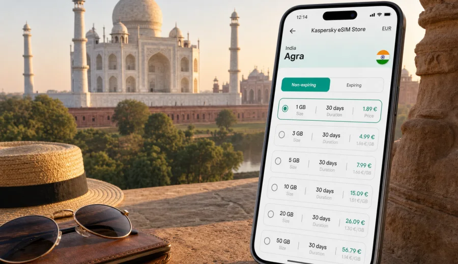 Agra eSIM: mobile internet for India travel