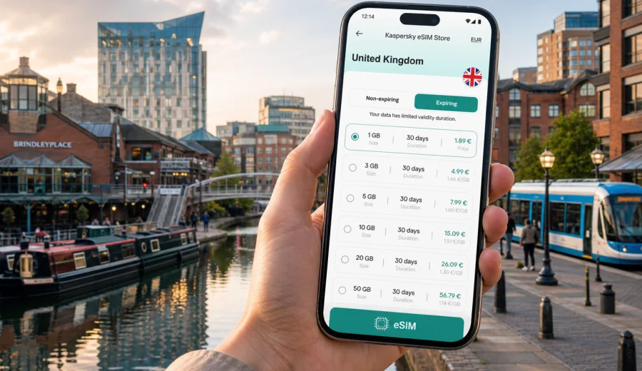 Birmingham eSIM for Mobile Internet