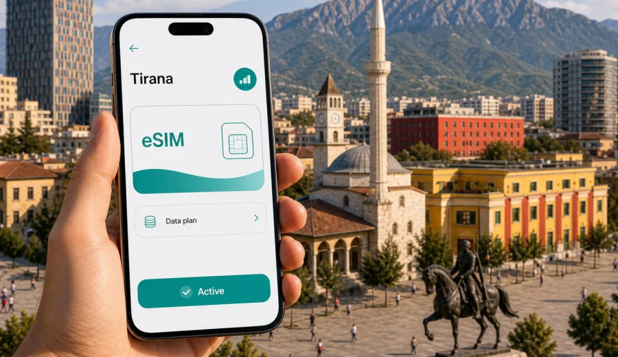 Tirana eSIM for mobile internet in Albania