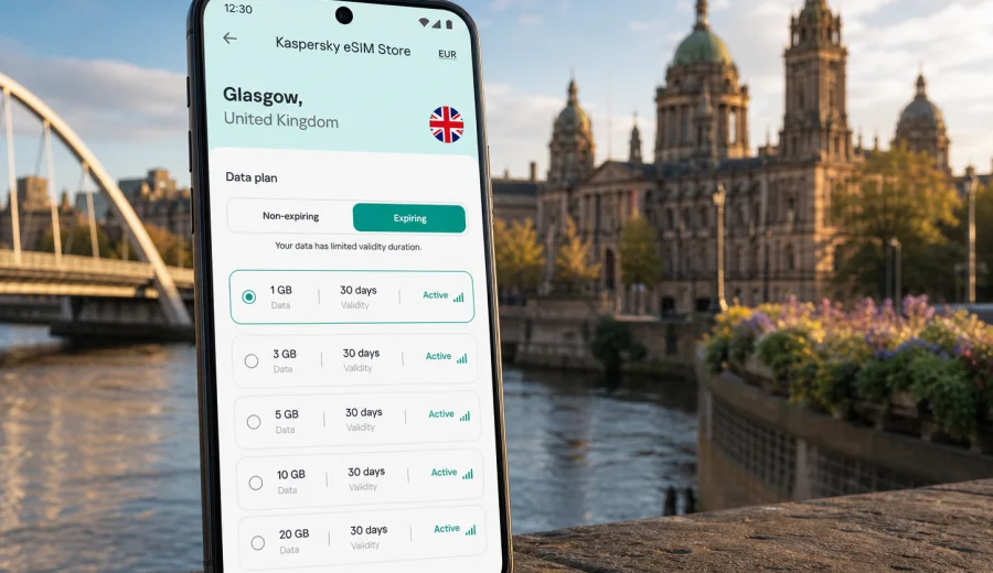 Glasgow eSIM: mobile internet for your city trip