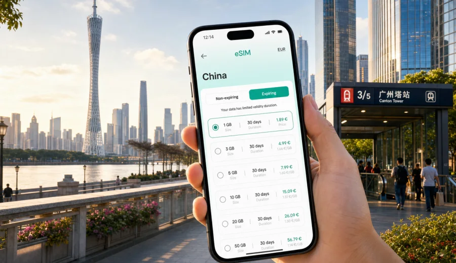Guangzhou eSIM for Mobile Internet