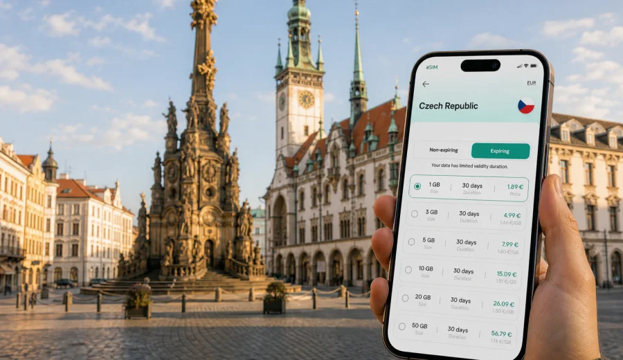 Olomouc eSIM for mobile internet