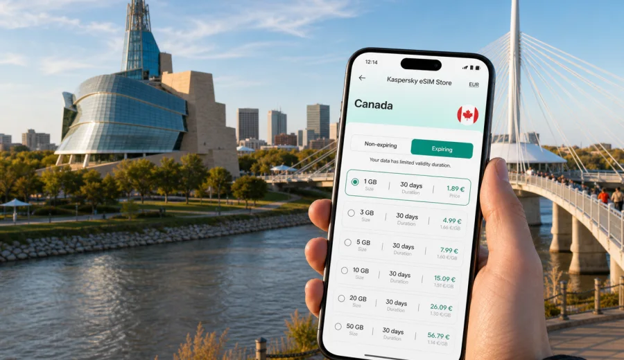 Winnipeg eSIM for mobile internet in Canada