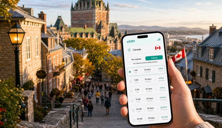 Quebec City eSIM: mobile internet guide