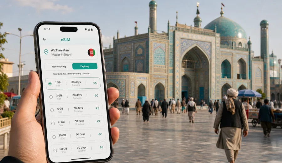 Mazar-i-Sharif eSIM for travel internet