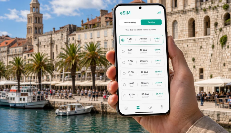 Split eSIM: Mobile Internet for Croatia Travel