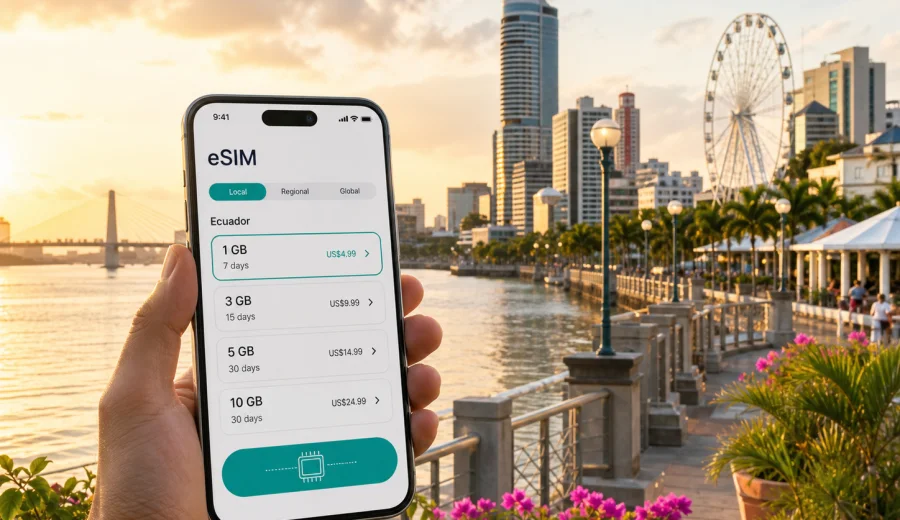Guayaquil eSIM: Mobile Internet for Your Trip