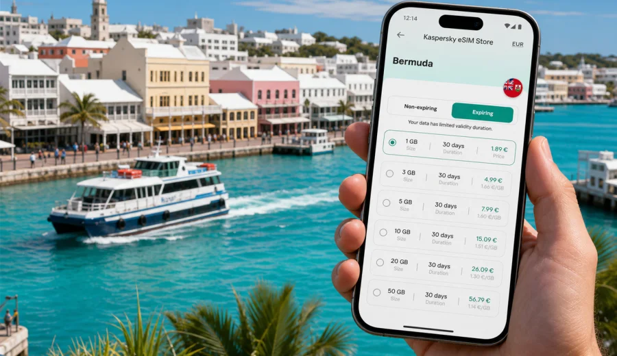 Hamilton eSIM: mobile internet in Bermuda