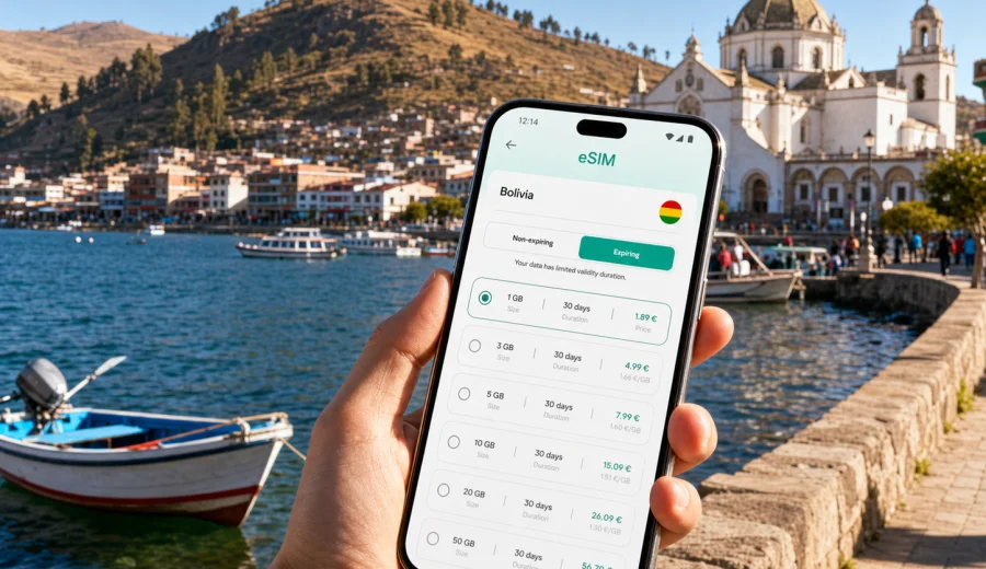 Copacabana eSIM for mobile internet in Bolivia
