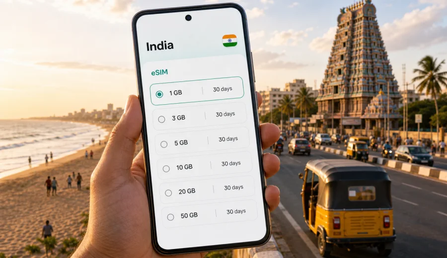 Chennai eSIM for Mobile Internet in India