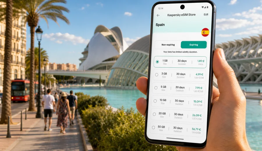 Valencia eSIM for mobile internet in Spain
