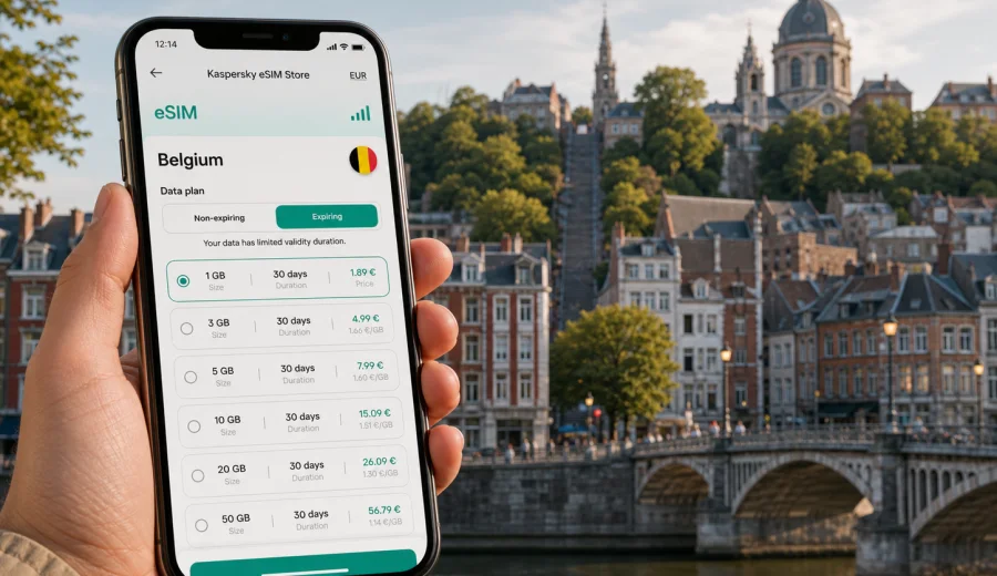 Liege eSIM for mobile internet in Belgium
