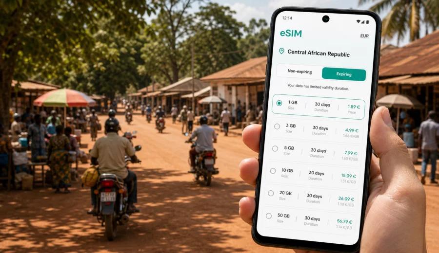 Berberati eSIM for mobile internet