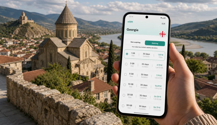 Mtskheta eSIM for mobile internet in Georgia