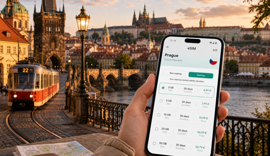 Prague eSIM for mobile internet