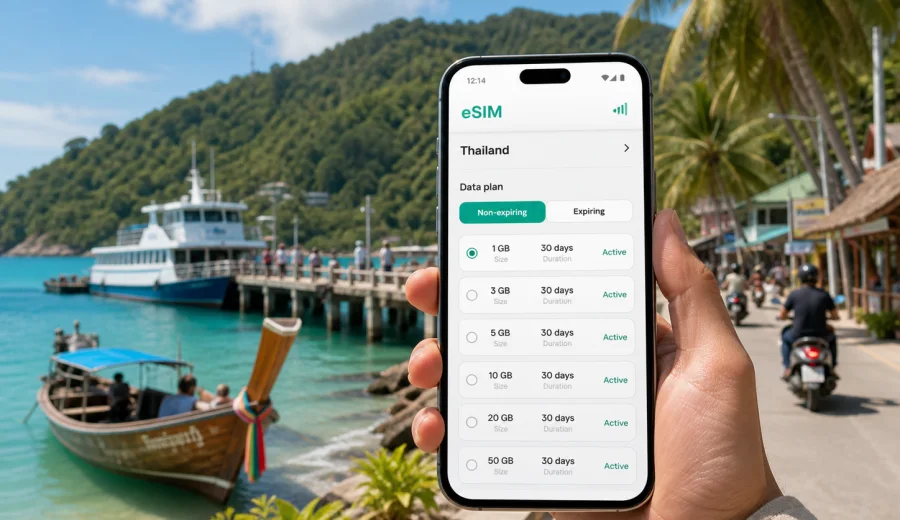 Koh Phangan eSIM for mobile internet