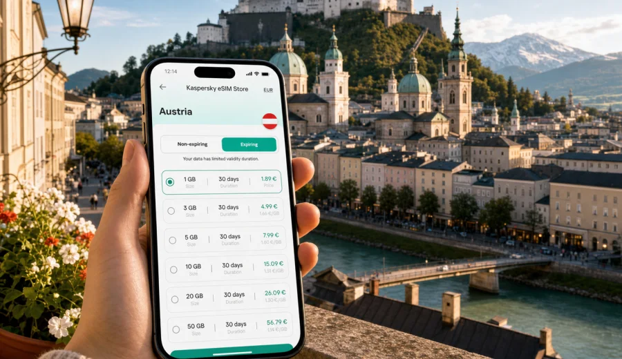 Salzburg eSIM: Mobile Internet for Austria Travel