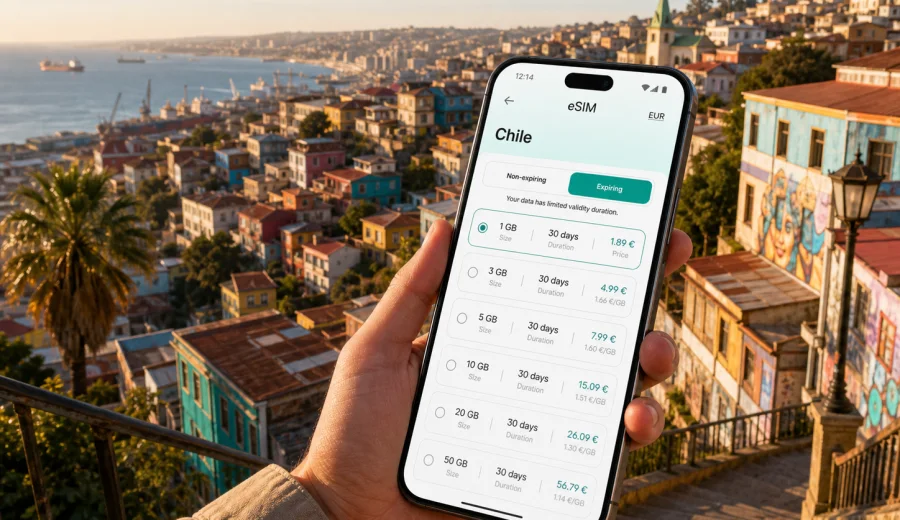 Valparaiso eSIM for mobile internet in Chile