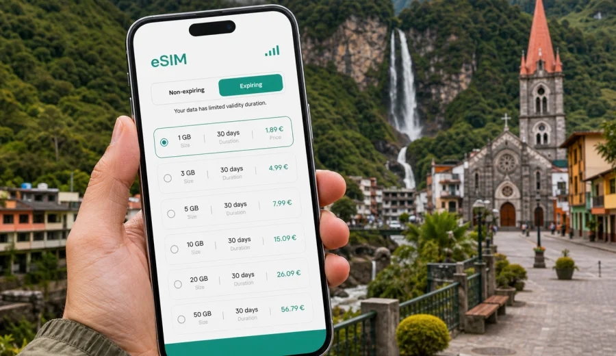 Banos eSIM: mobile internet for Ecuador travel