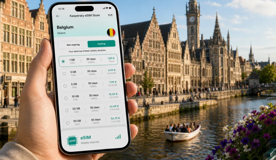 Ghent eSIM for mobile internet in Belgium
